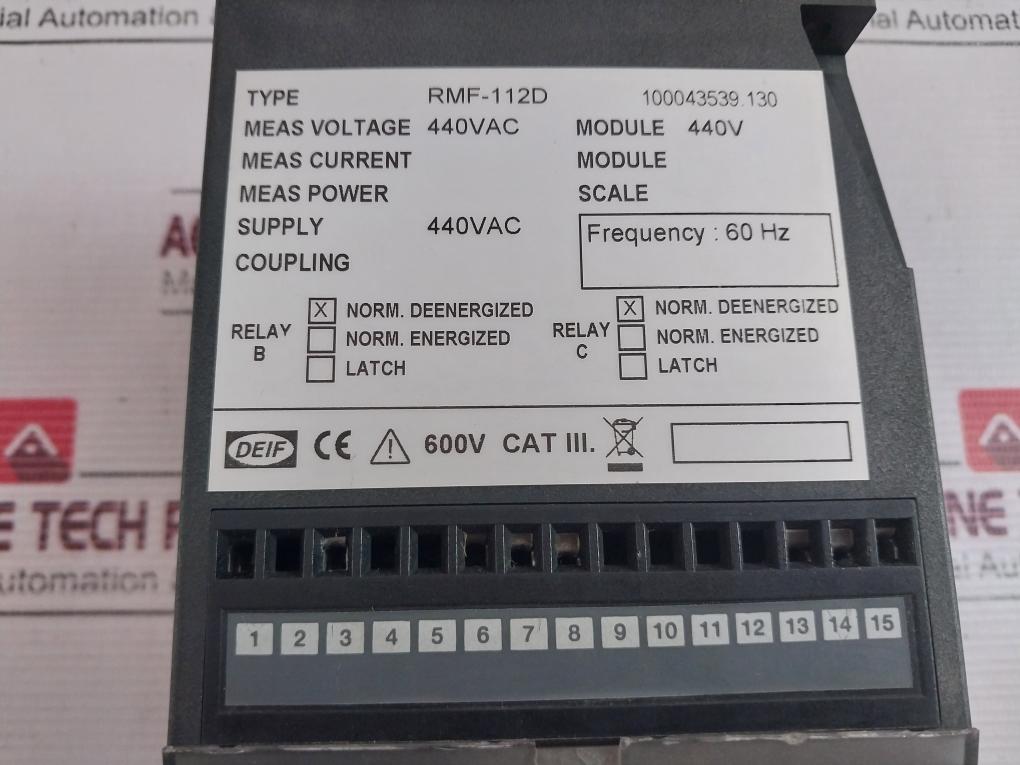 Deif Rmf-112D Uni-line Frequency Relay 440Vac 60Hz