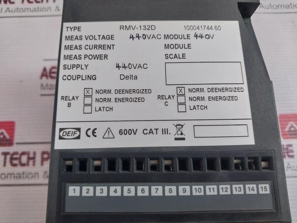 Deif RMV-132D Voltage Relay 440VAC