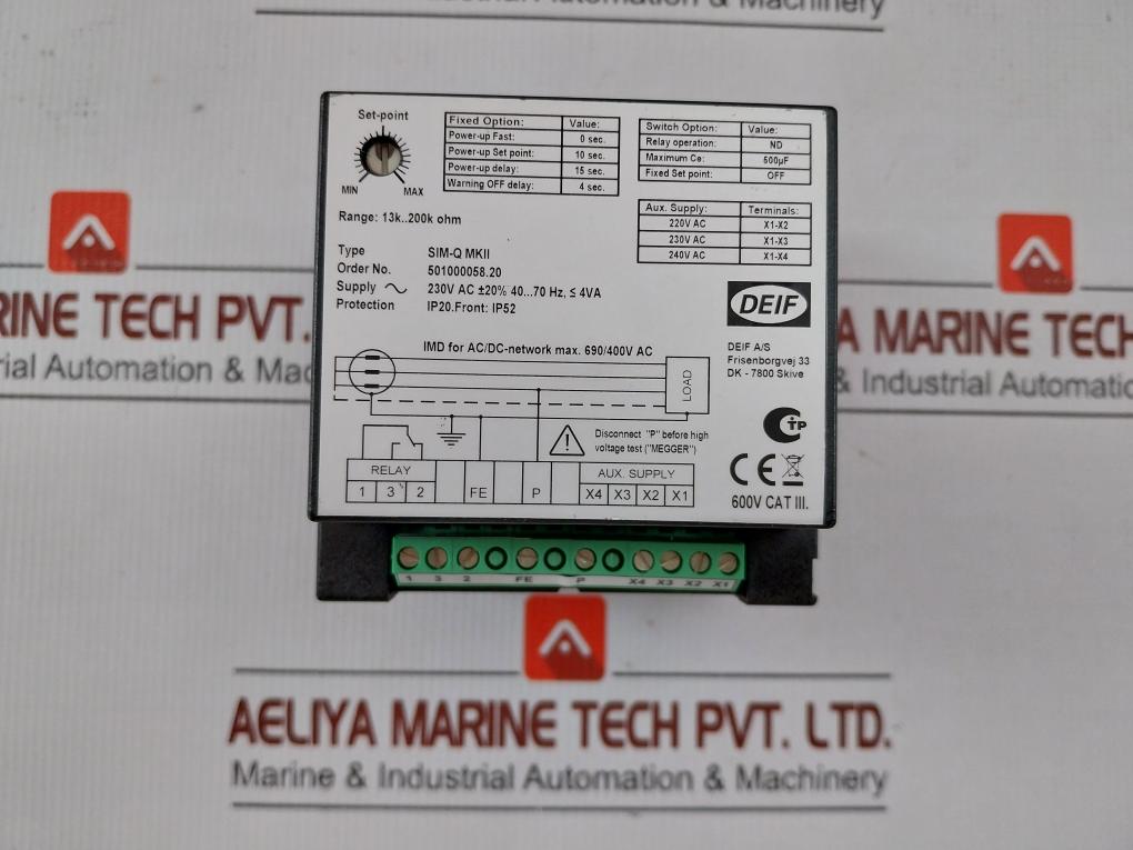 Insulation Monitor Sim-q Mkii Deif 230V Ac