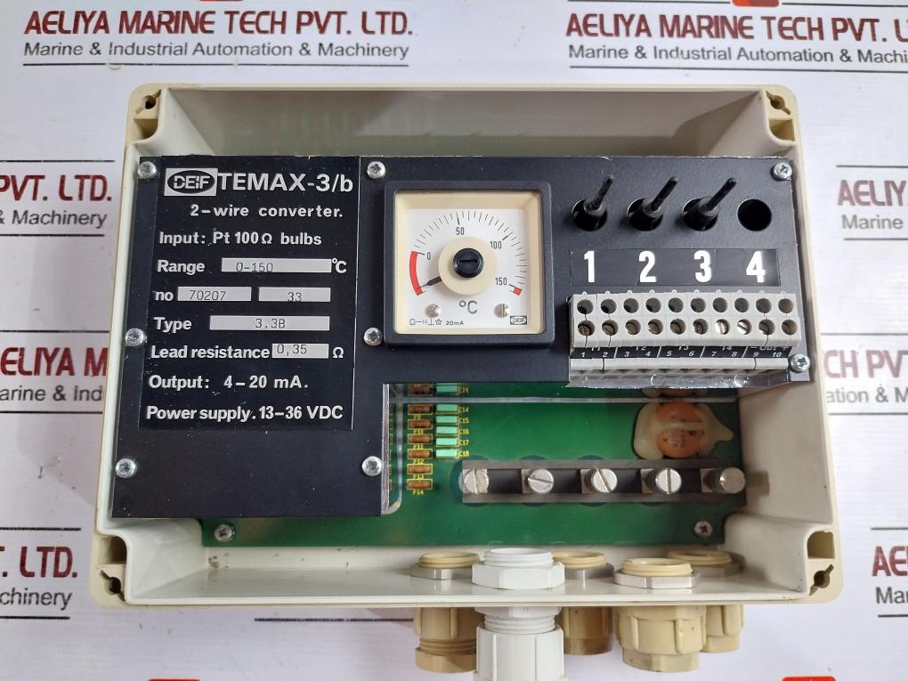 Deif Temax-3/B Temperature Transducer 2-wire Converter 13-36 Vdc 4-20 Ma