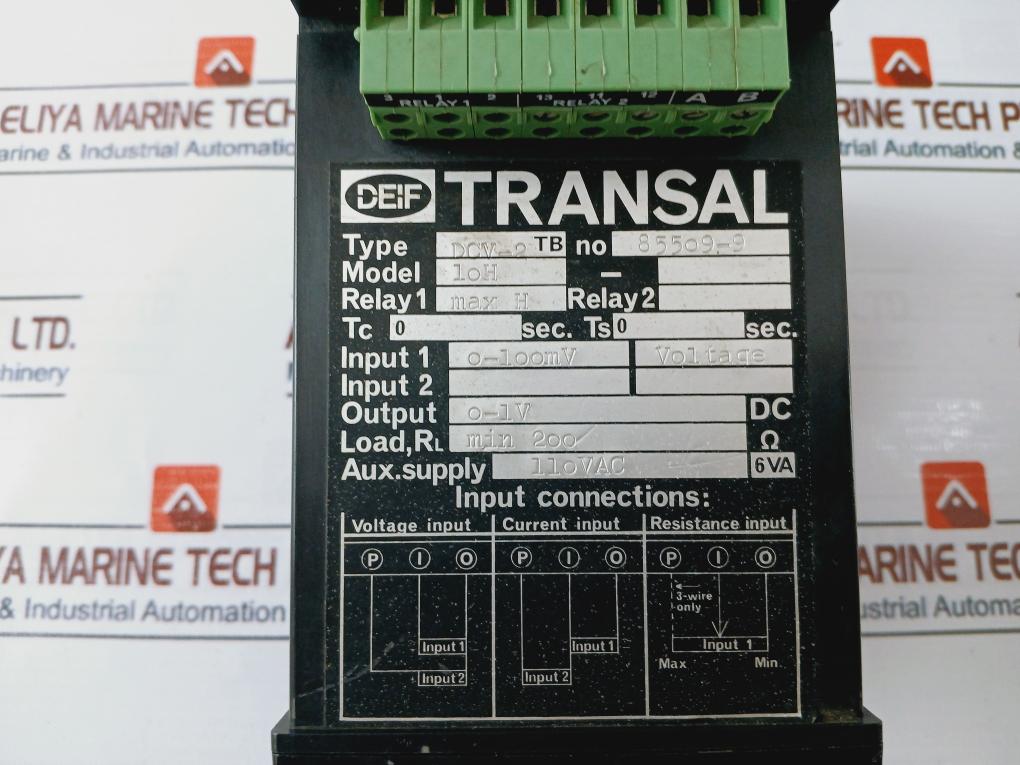 Deif Transal Dcv-2 Tb 10H Protection Relay Controller 110Vac 6Va
