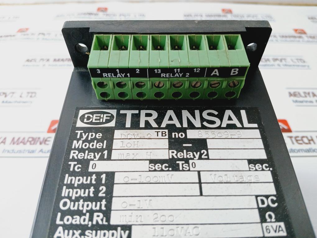 Deif Transal Dcv-2 Tb 10H Protection Relay Controller 110Vac 6Va