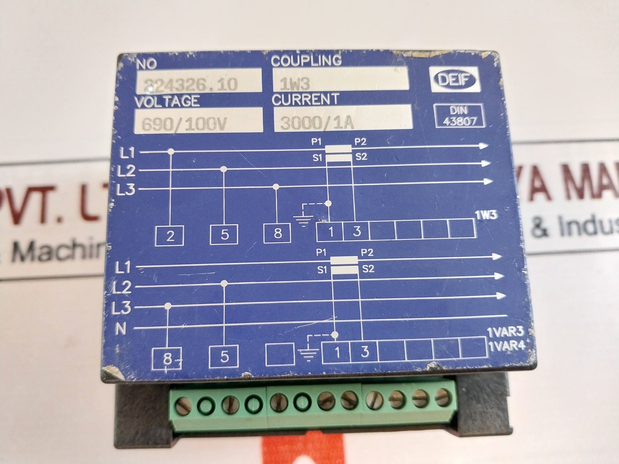 Deif 0-3 Mw Analog Voltage Meter 690/100v