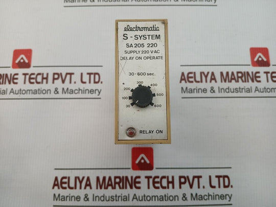 Delay-on-operate Timer Relay 30-600 Sec Electromatic Sa 205 220