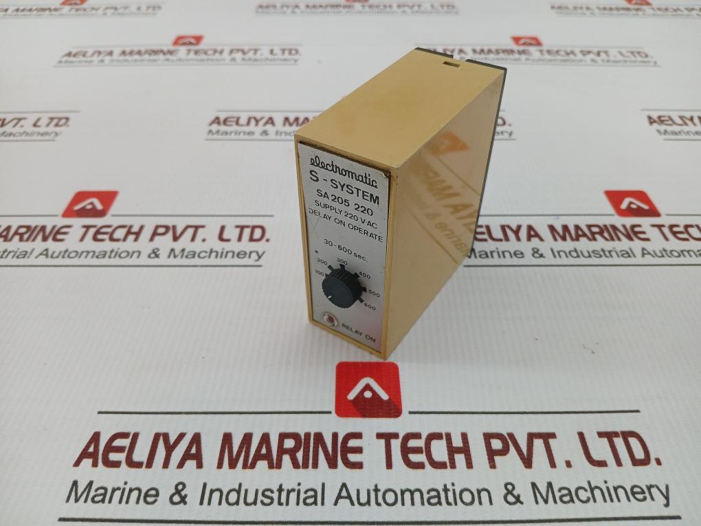 Delay-on-operate Timer Relay 30-600 Sec Electromatic Sa 205 220