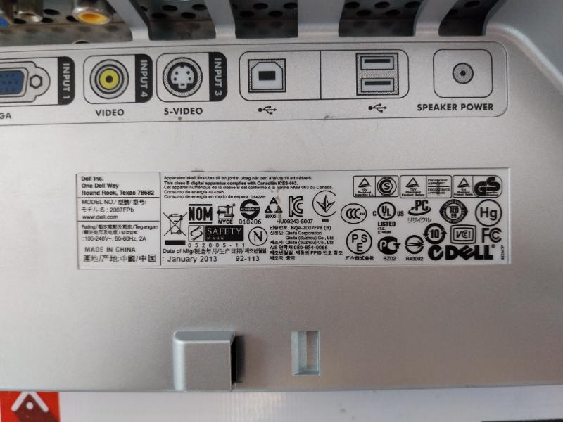 Dell 2007Fpb Lcd Monitor Pc-mon-dell-20-tft 50/60Hz