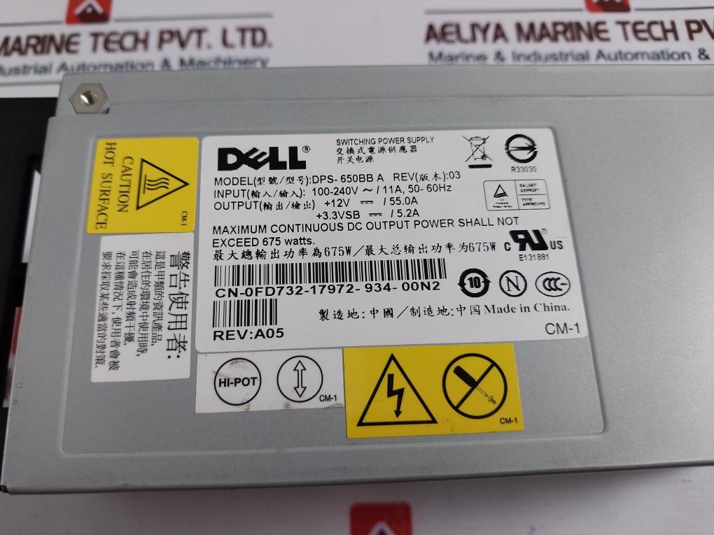 Dell Dps-650bb A Switching Power Supply Fd732