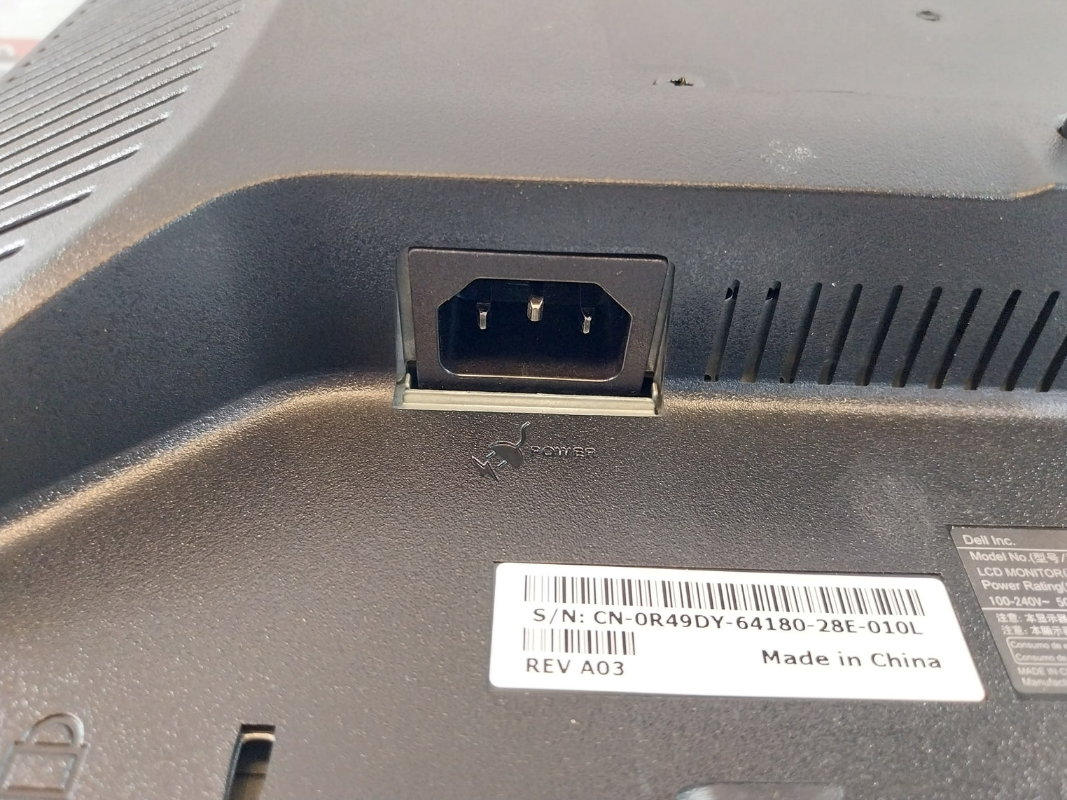 Dell E170Sc Lcd Monitor Kit Pc-mon-dell-17-tft 100-240V~ 50/60Hz 1.6A Rev: A03