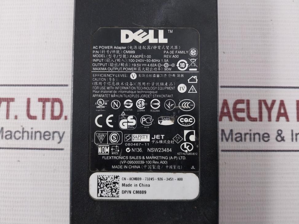 Dell Fa90Pe1-00 Power Supply Ac Adapter 100-240V- 50-60Hz 1.5A Pa-3E