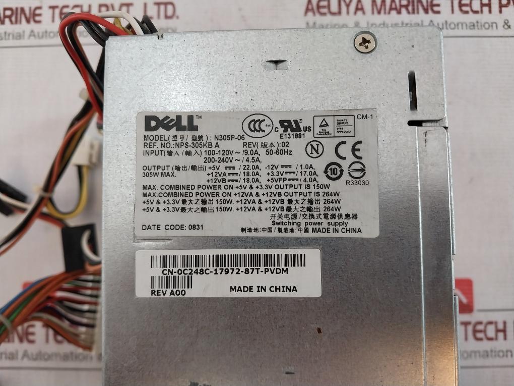 Dell N305P-06 Switching Power Supply Rev 02 305W Nps-305Kb A 150W, 264W