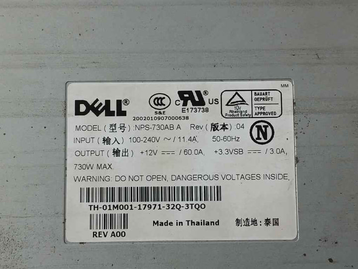 Dell Nps-730Ab A Power Supply 100-240V-/11.4A, 50-60Hz