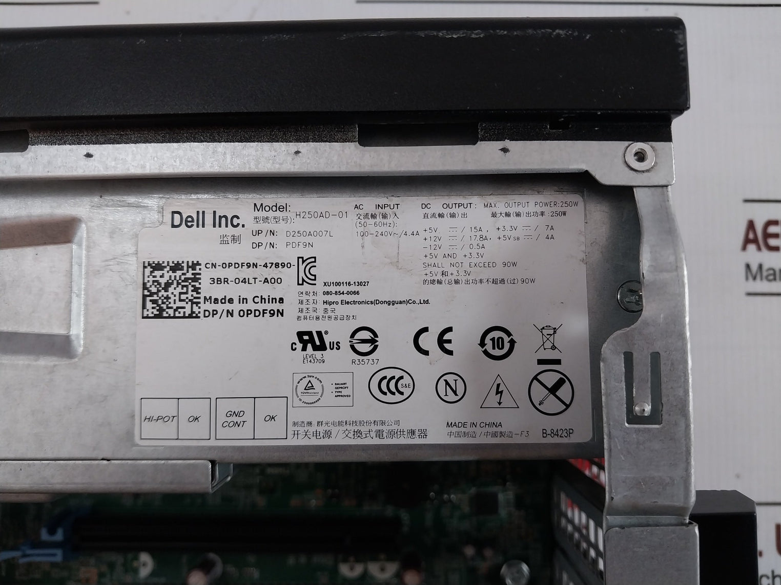 Dell Optiplex 7010 Mini-tower Desktop Computer 100-240 V~ 4.4A 50/60Hz