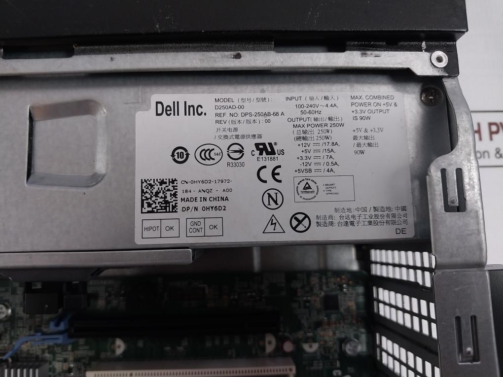 Dell Optiplex 790 Desktop Cpu D05D001 100-240V 4.4A 50/60Hz