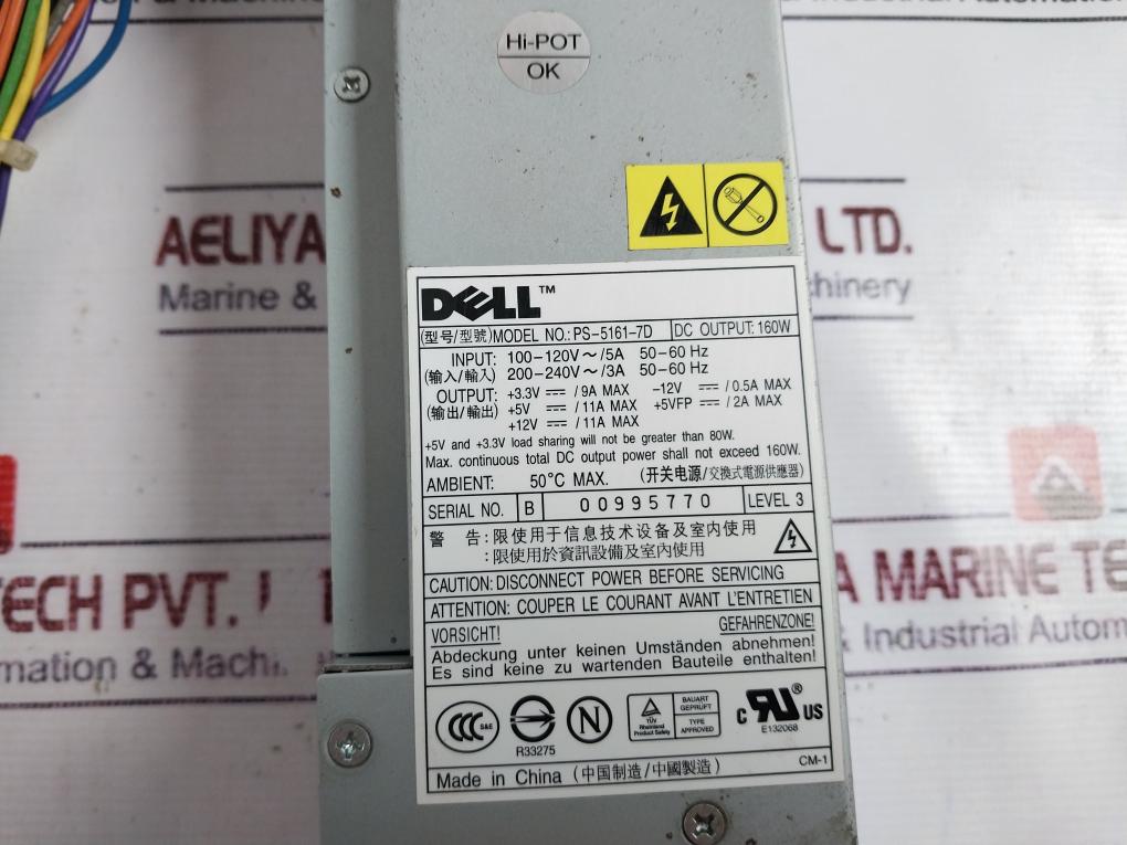 Dell Ps-5161-7d Switching Power Supply 160w 50°c Max