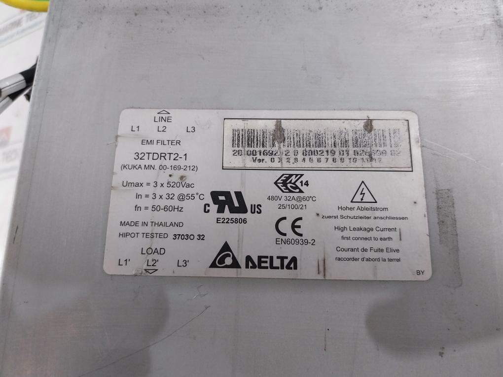 Delta 32Tdrt2-1 Emi Filter 32A 480V
