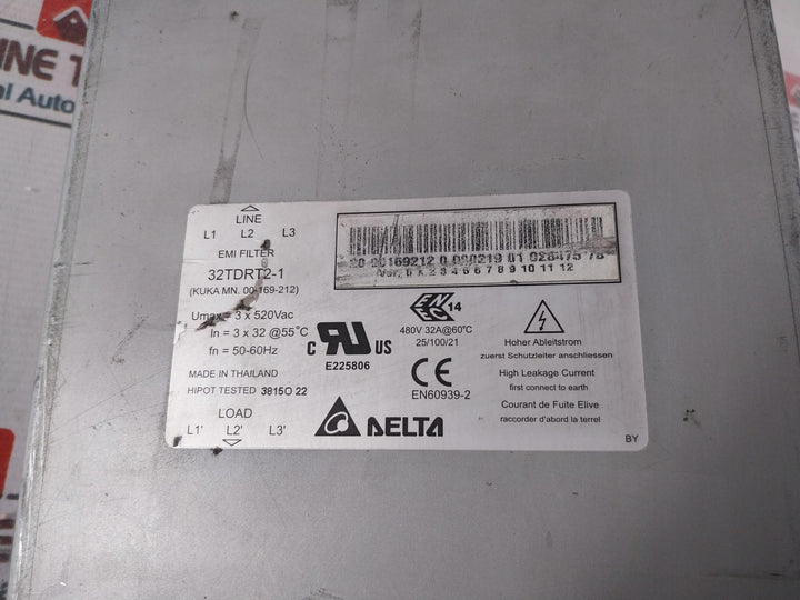 Delta 32Tdrt2-1 Emi Filter 480V 32A