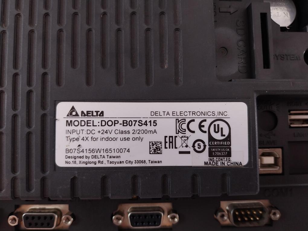 Delta Dop-b07S415 Touch Screen Dc+24V Class 2/200Ma