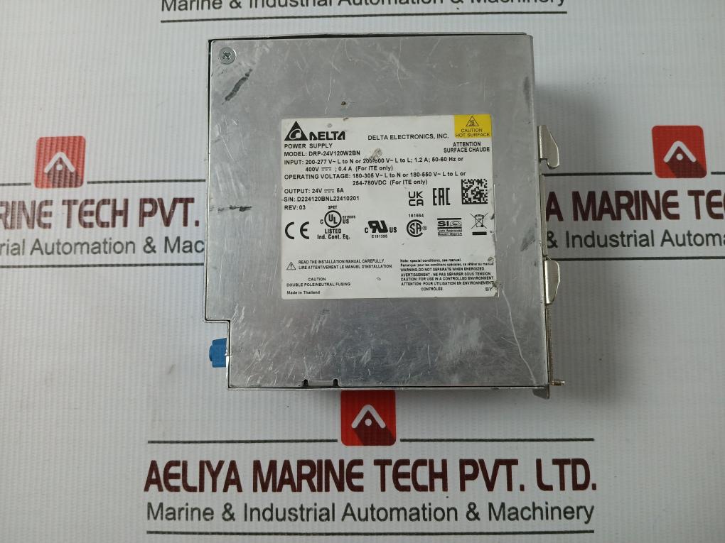 Delta Drp-24V120W2Bn Power Supply Rev 03 50-60 Hz 200-277V Output 24V 5A