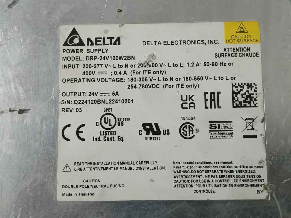 Delta Drp-24V120W2Bn Power Supply Rev 03 50-60 Hz 200-277V Output 24V 5Adelta Electronics, Inc.