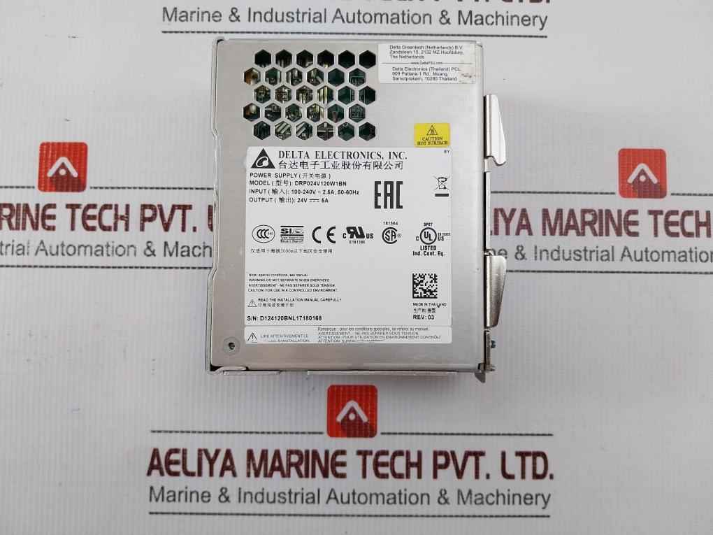 Delta Drp024V120W1Bn Power Supply 24V Rev 03 50-60Hz E315355