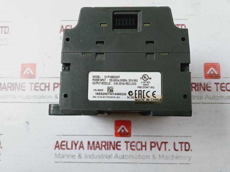 Delta Dvp16Es200T Programmable Logic Controller 100-240Vac 50/60Hz 30Va Max
