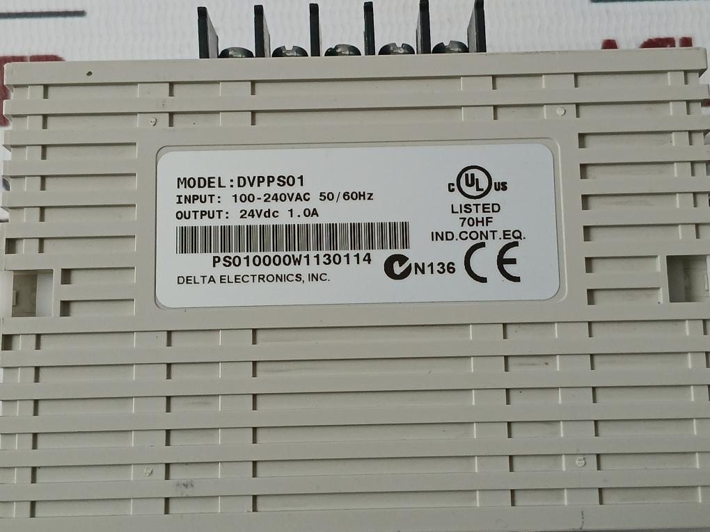 Delta Dvpps01 Plc Power Supply Module 100-240Vac 50/60Hz 24Vdc 1.0A