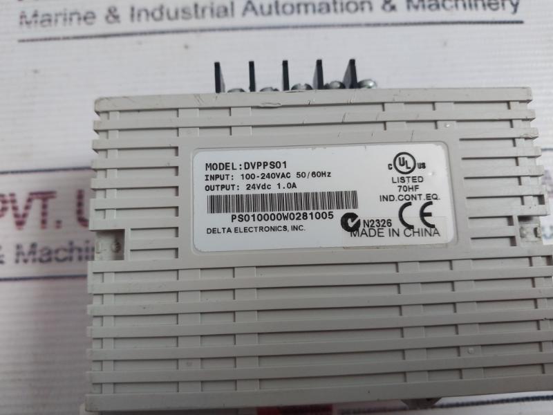 Delta Dvpps01 Plc Power Supply Module 100-240Vac 50/60Hz Ps010000W0281005