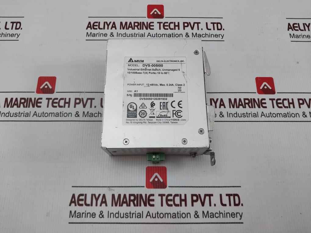 Delta Dvs-005i00 Industrial Ethernet Switch Unmanaged 5 10/100base-t(X) Ports