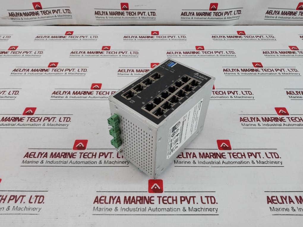 Delta Dvs-016W01 Industrial Ethernet Unmanaged Switch Class 2 12-48Vdc 0.6A