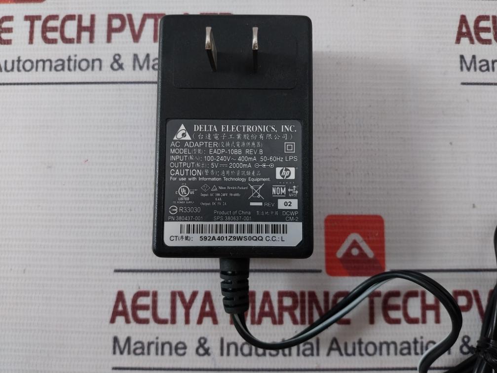 Delta Eadp-10Bb Ac Power Adapter 100-240V~400Ma 50-60Hz Cm-2 Rev.02Delta Eadp-10Bb