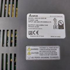 Delta Electronics Asd-a2-2023-m Servo Drive 2Kw 200~230V 3Ph 50/60Hz 8.7A