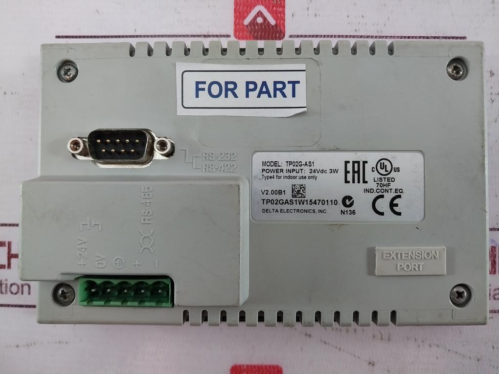Delta Electronics Tp02G-as1 Hmi Operator Panel Tp02Gas1W15470110