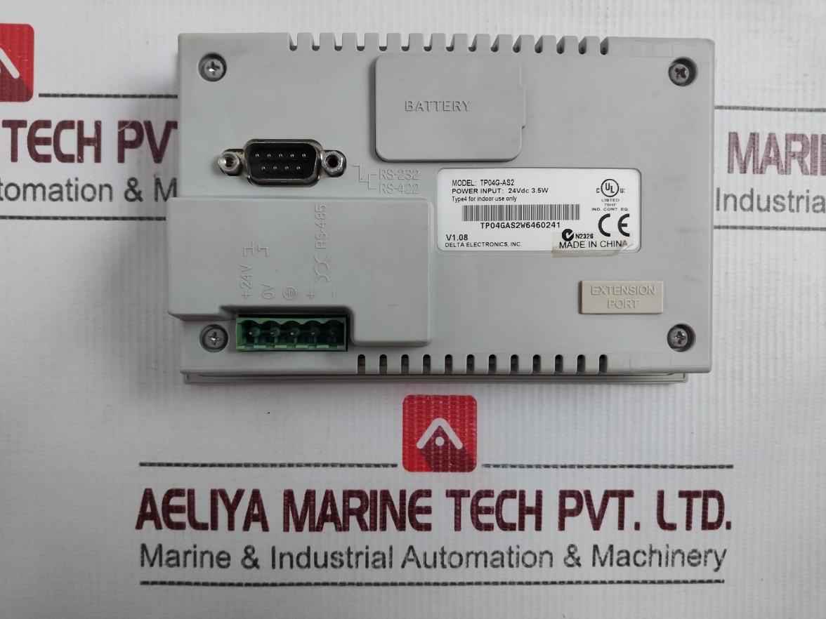Delta Electronics Tp04g-as2 Hmi Terminal Panel 24vdc 3.5w V1.08