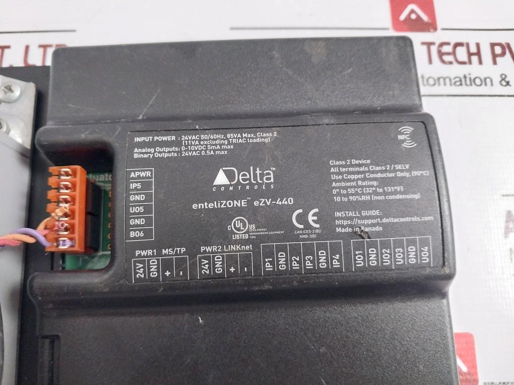 Delta Ezv-440 Entelizone Vav Controller 24Vac 50/60Hz 85Va Max