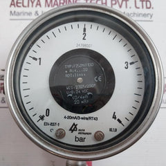Delta F25Zmø100 Bar Pressure Gauge 24 Vdc 0–4 Bar