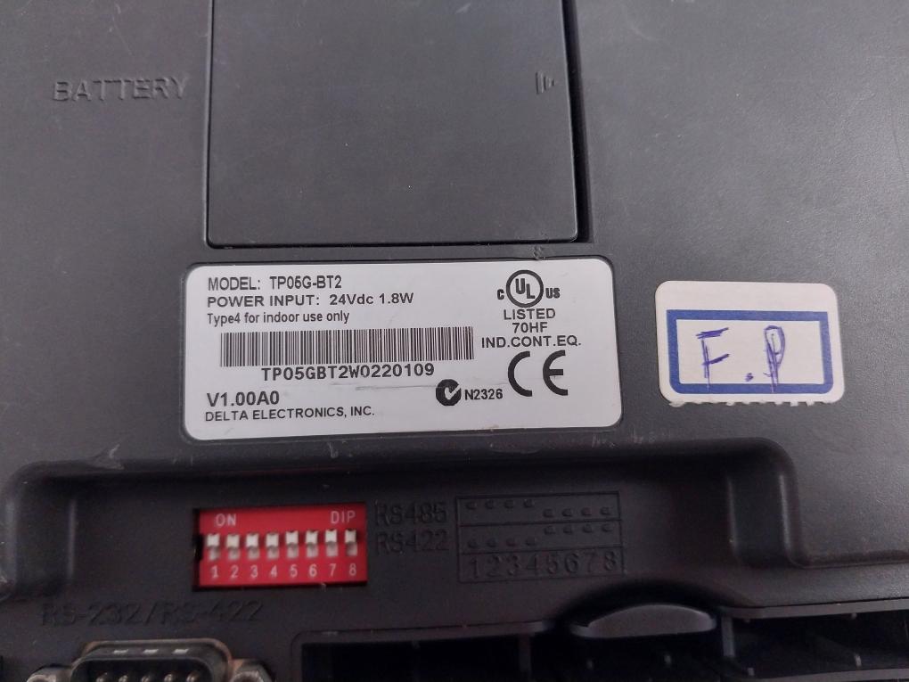 Delta Tp05G-bt2 Human Machine Interface Text Panel 24Vdc 1.8W