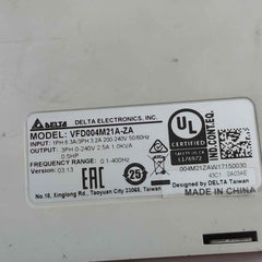Delta Vfd004M21A-za Ac Drive 200-240V 50/60Hz 03.13 2.5A