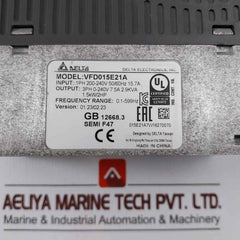 Delta Vfd015E21A Three Phase Ac Drive 0.1-599Hz,01.23/02.23