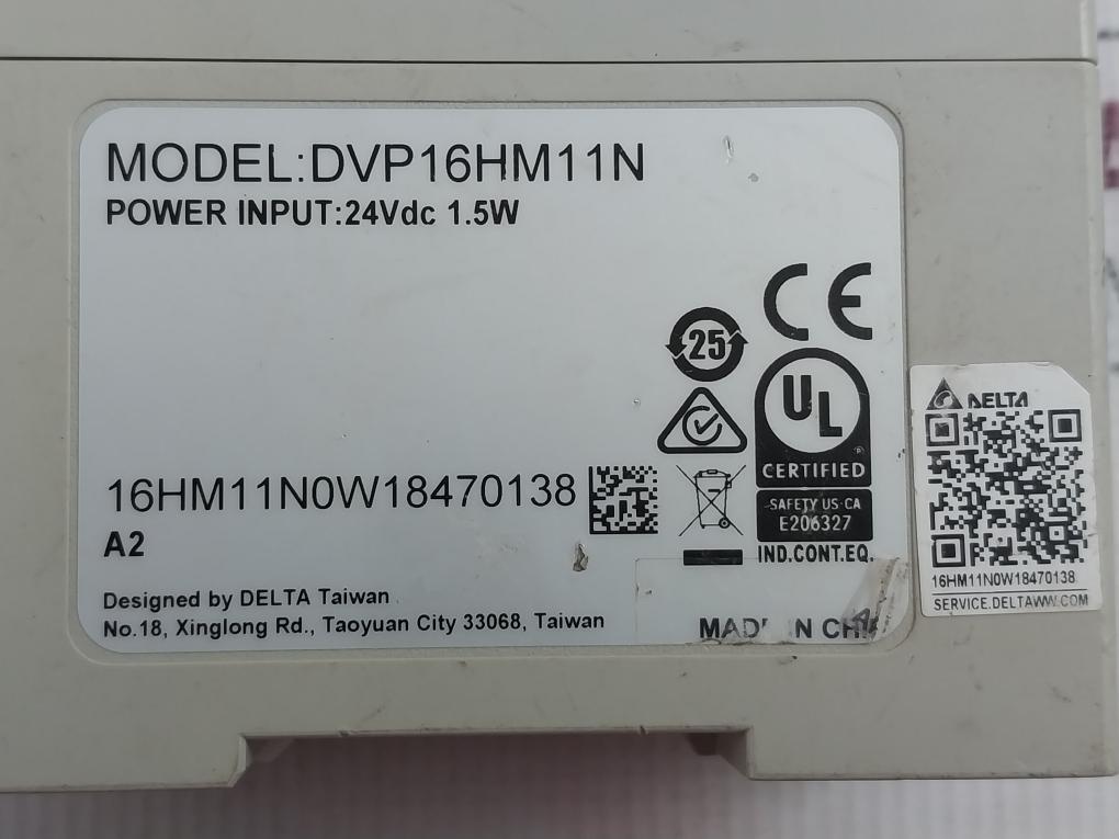 Delta Dvp16Hm11N Digital Extension Module 24Vdc 1.5W