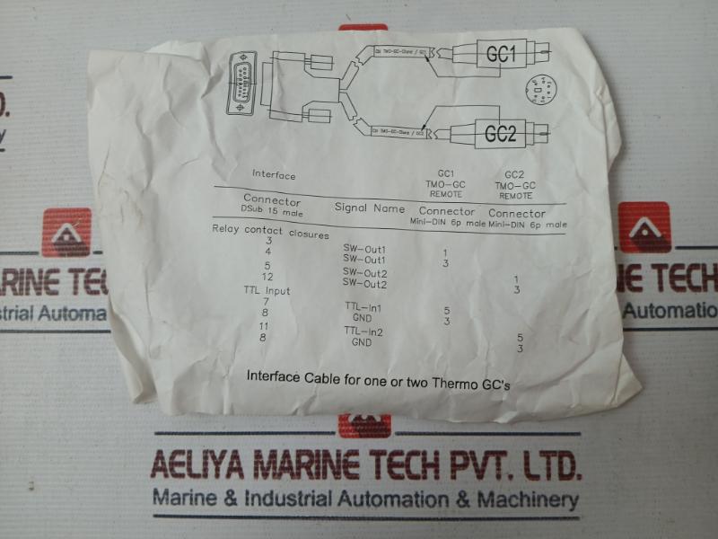 Deltron Cbi Tmo-gc-clone/Gc1 Interface Cable For One Or Two Thermo Gc’s