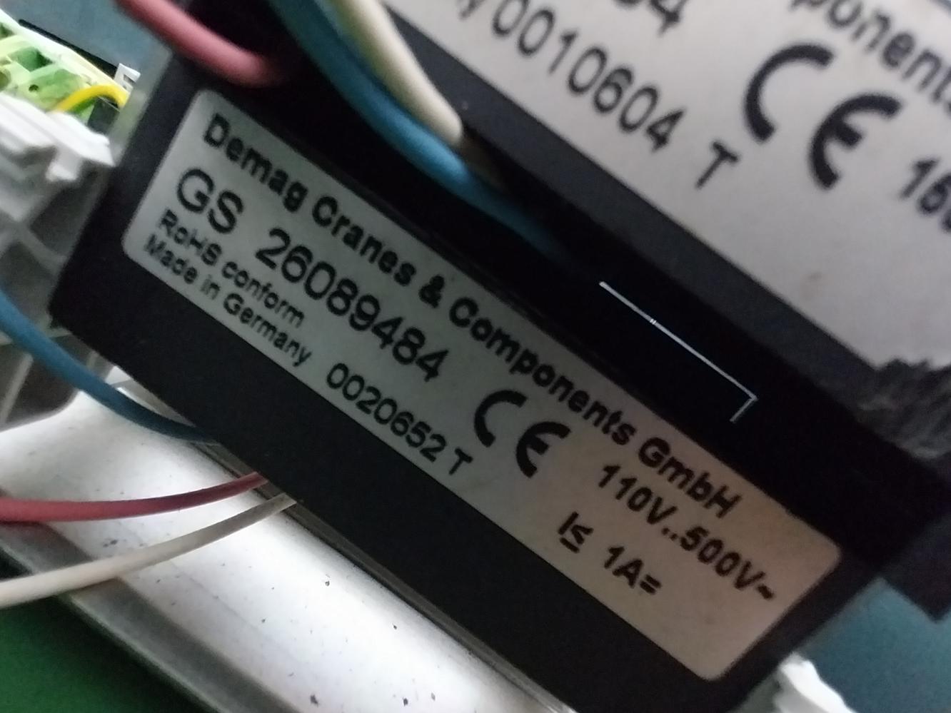 Demag 719 292 45-3 Connection Box Ve 26090284, Gs 26089484 150-500V Ac 2A Dc