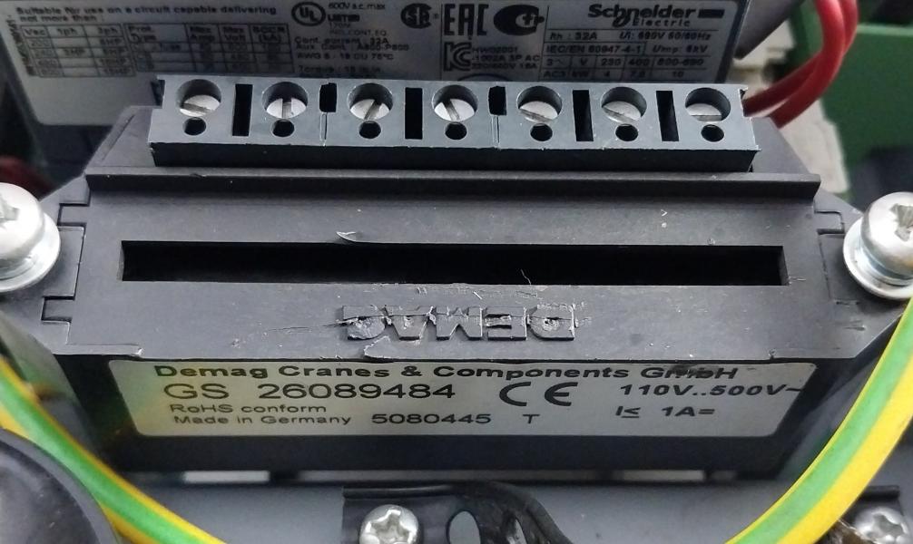 Demag 71946945-05.500 Electrical Control Panel 25A/250Vac