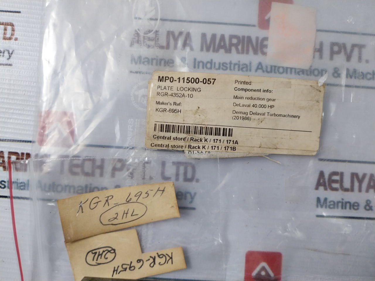 Demag Delaval Kgr-695H Plate Locking Mp0-11500-057