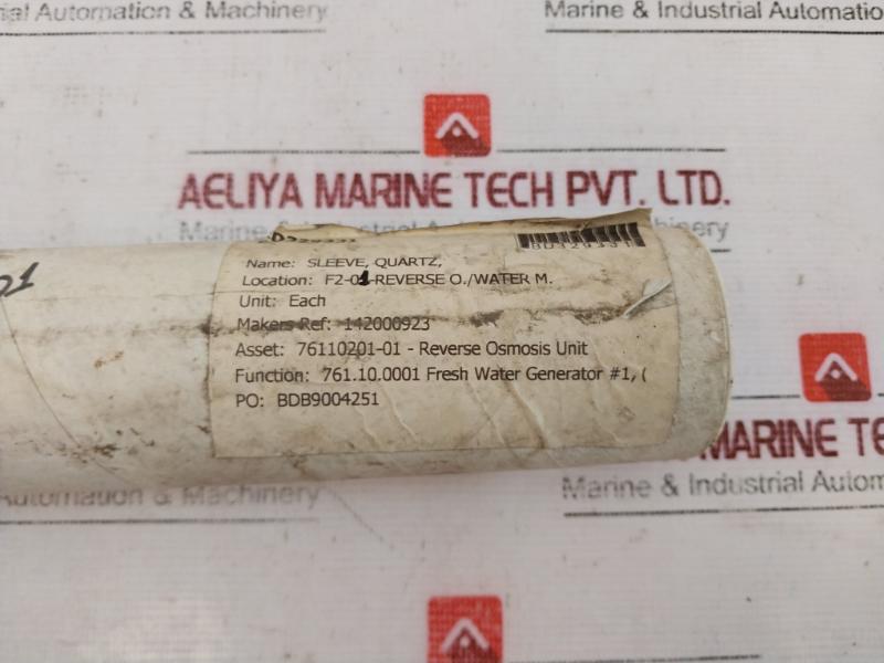 Demitec 142.00.0923 Quartz Sleeve For Uv Lamp C45 Fresh Water Generator