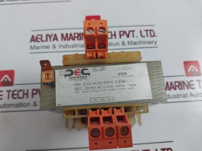 Demmis Pes 63va Isolating Transformer 230v Ac 2x12v Ac 0.52a