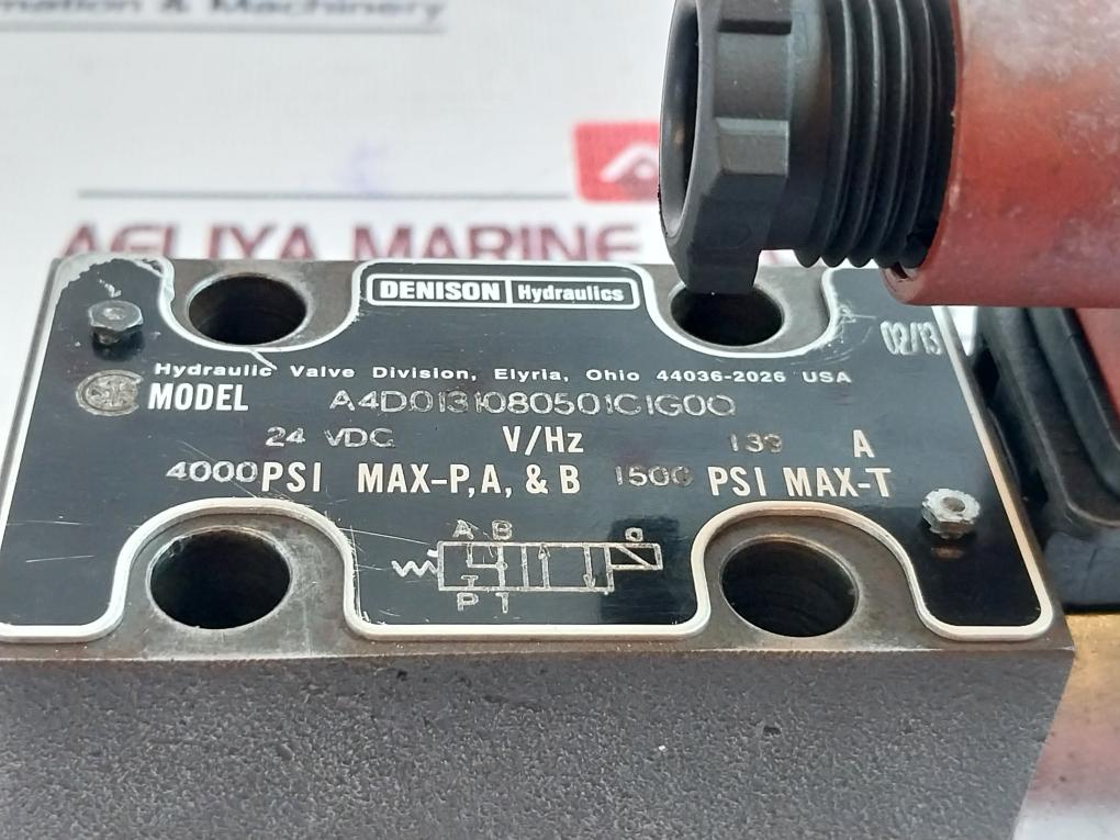 Denison A4D0131080501C1G0Q Hydraulics Directional Control Valve 1.39A 24Vdc