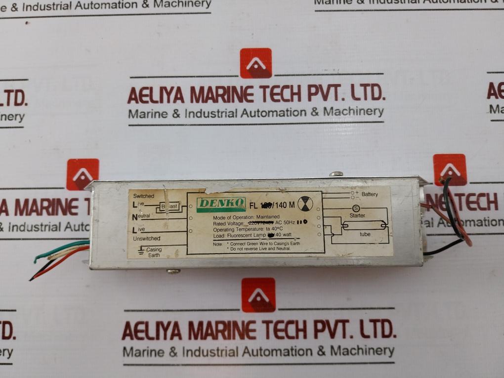 Denko Fl 140M Maintained Fluorescent Lamp Ballast 110V Ac 50Hz 40W