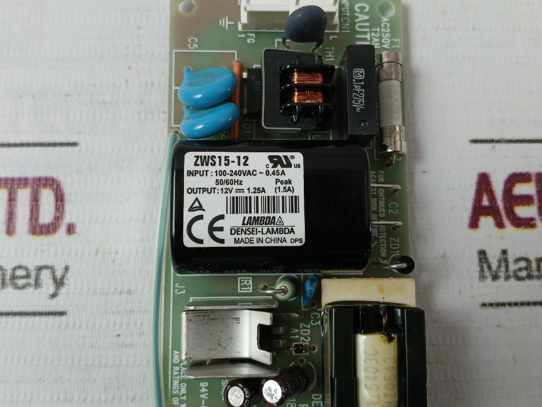 Densei-lambda Pwb-654D Power Supply Board 94V-0 Zws15-12 100-240V Ac 0.45A