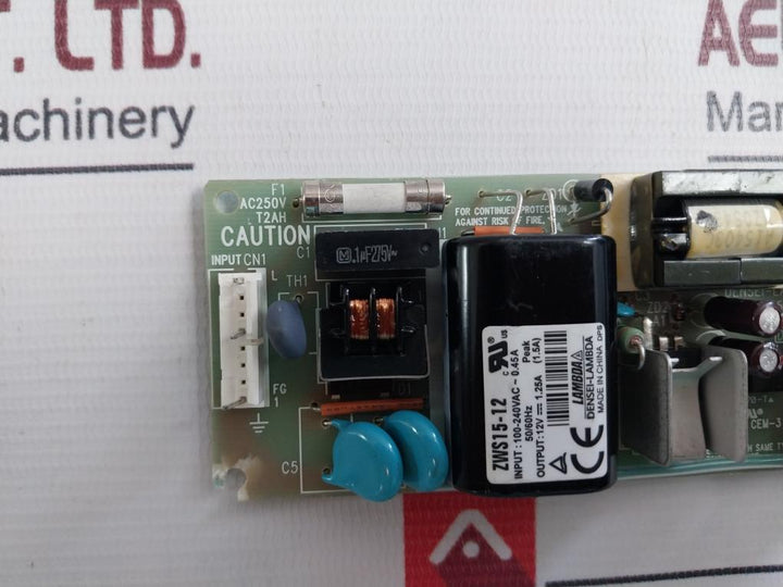 Densei-lambda Pwb-654D Power Supply Board Smew S70-t Zws15-12 100-240Vac 0.45A