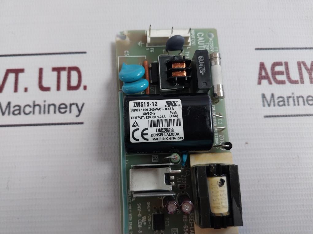 Densei-lambda Pwb-654D Power Supply Board Smew S70-t Zws15-12 100-240Vac 0.45A